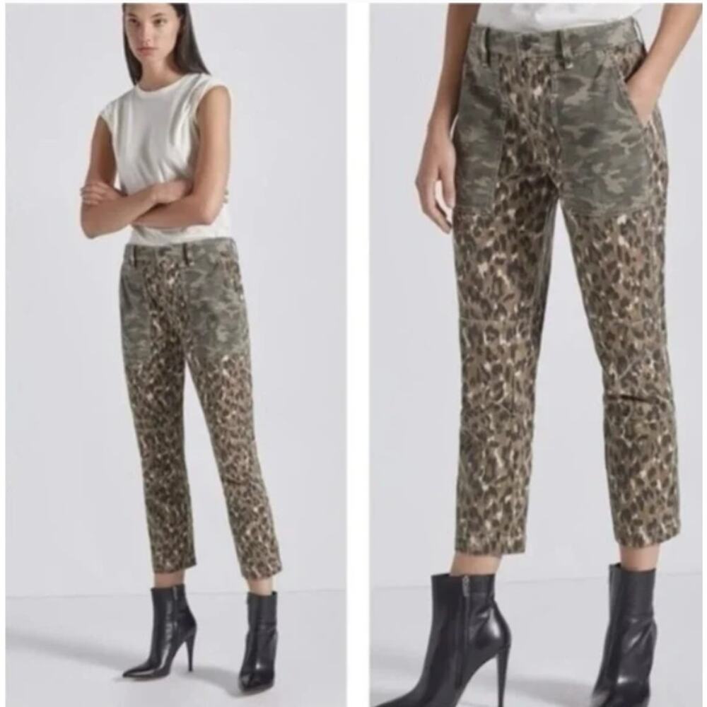 Current/Elliott Clean Weslan‎ Pants Womens 26 Leopard Camo Print Cargo Utility